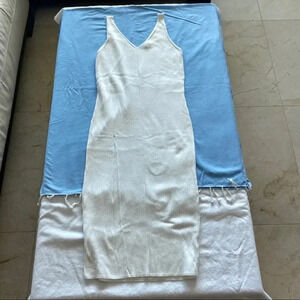 Dress H&M white V neck L under knees